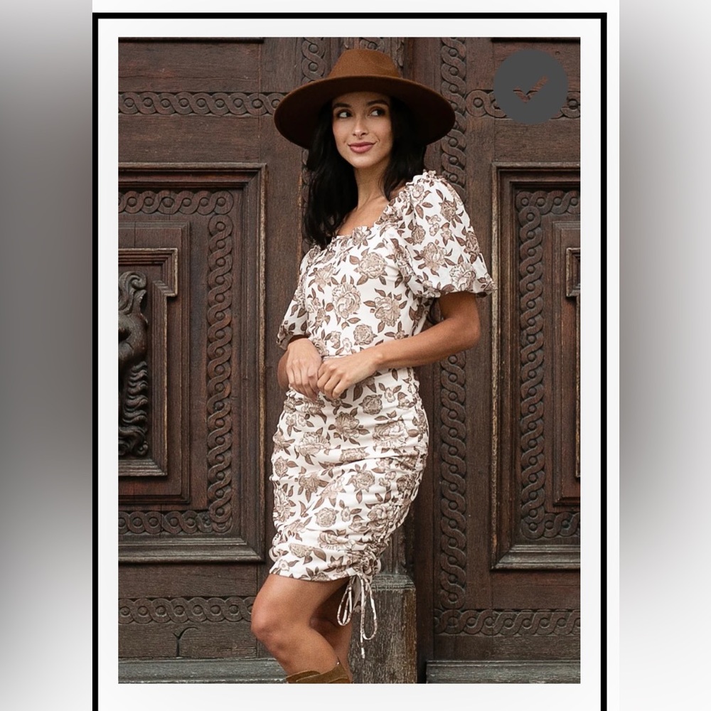 Joyfolie Alyssa dress in neutral floral L